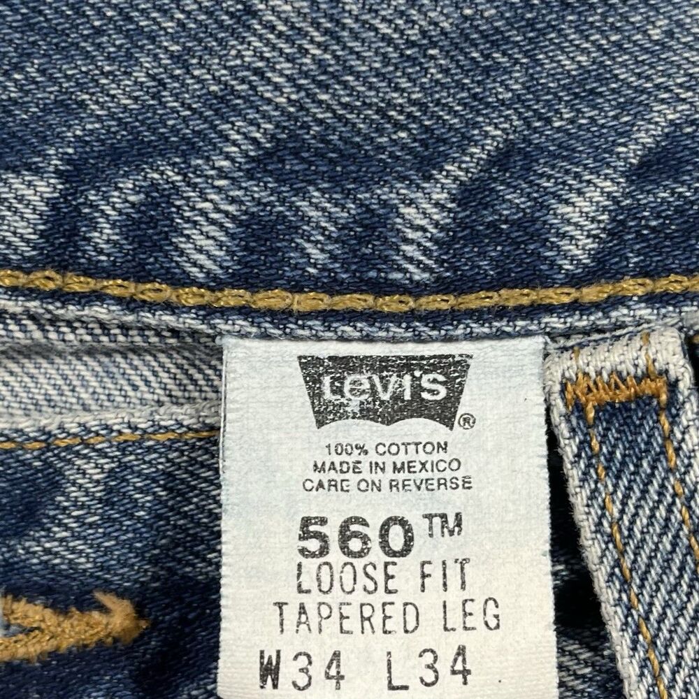 Vintage Y2K Levi’s 560 Loose Fit Tapered Leg Jeans 31x33 - Picture 4 of 9